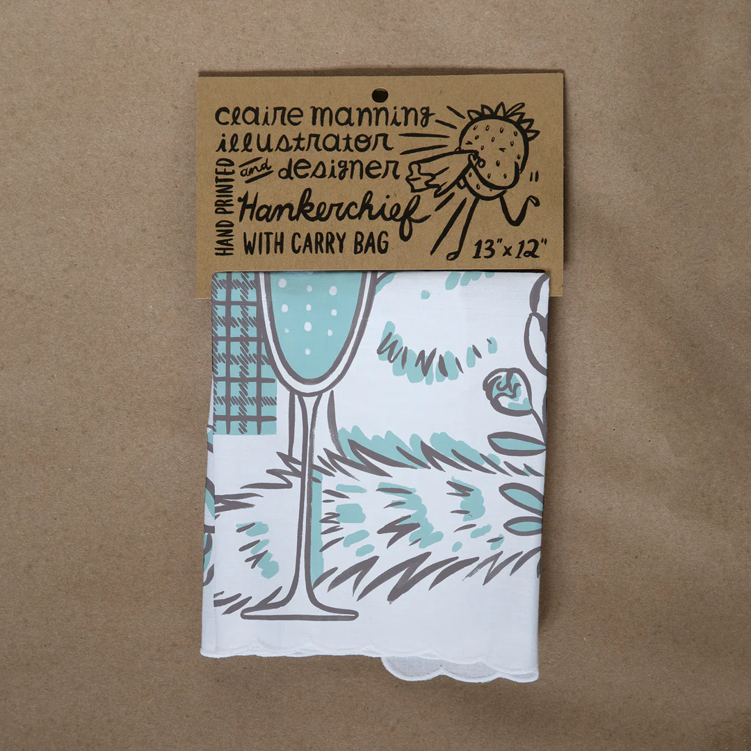 Cat Champagne Hankie