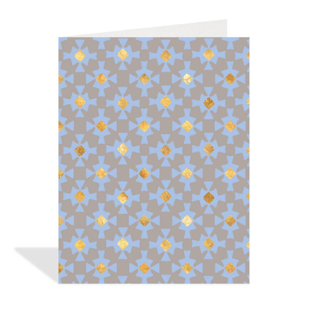 Greeting card with geometric pattern on a white background