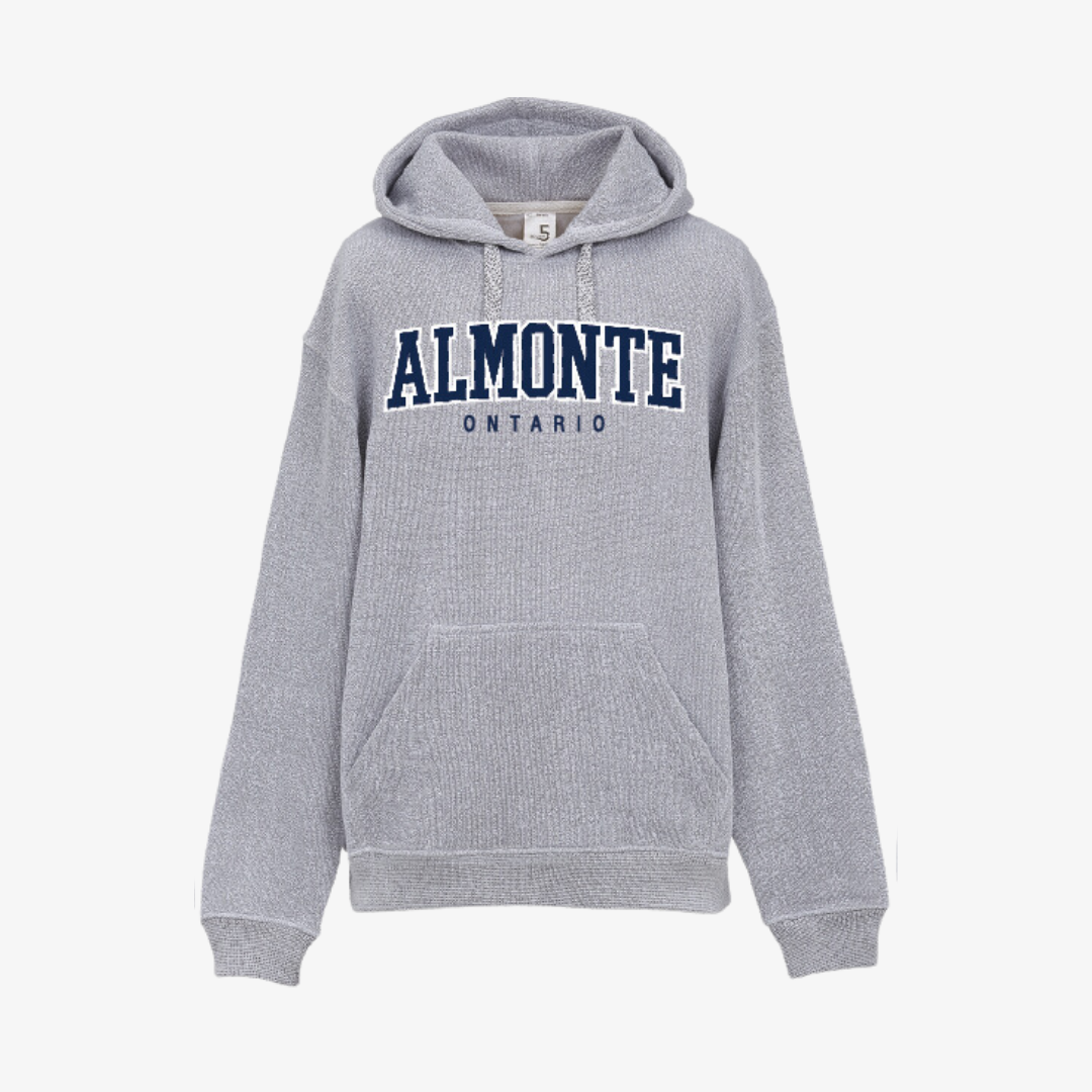 Almonte Varsity Hoodie / Sport Grey Front Product Photo