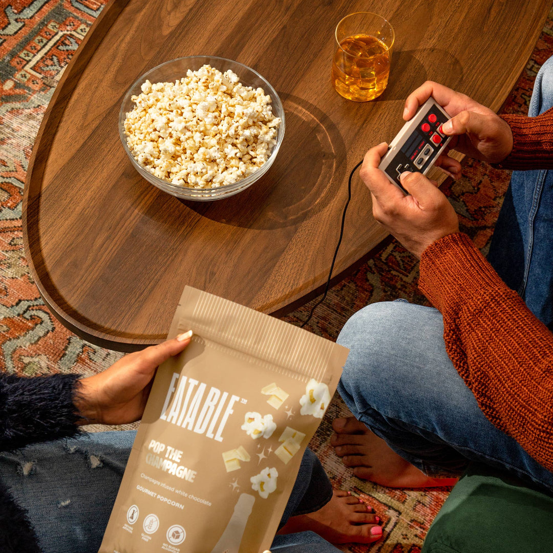 Pop the Champagne White Chocolate Popcorn