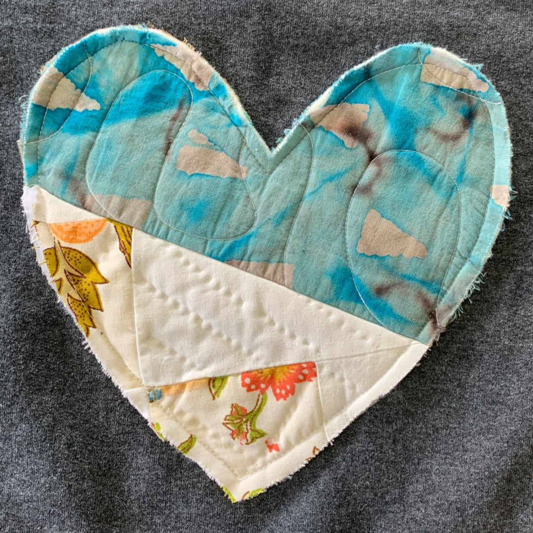 Quilted Heart Sweater | Medium