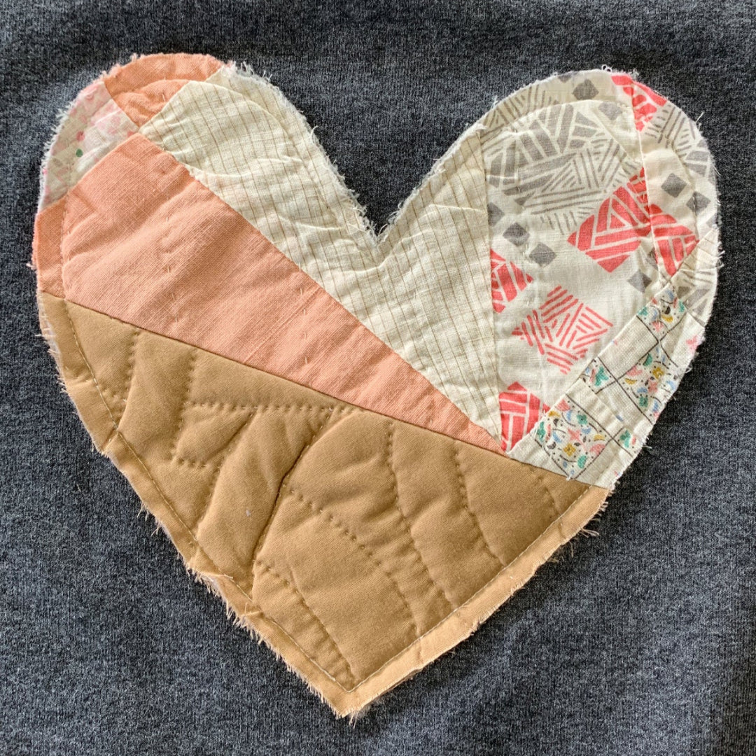 Quilted Heart Sweater | Medium