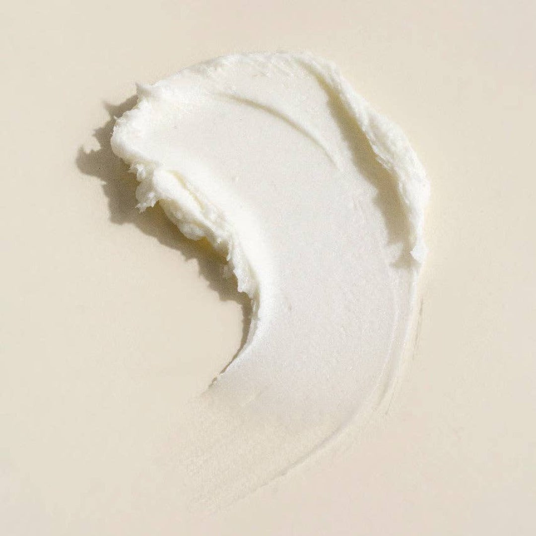 The Body Wash Concentrate swatched. It is a creamy waterless texture.